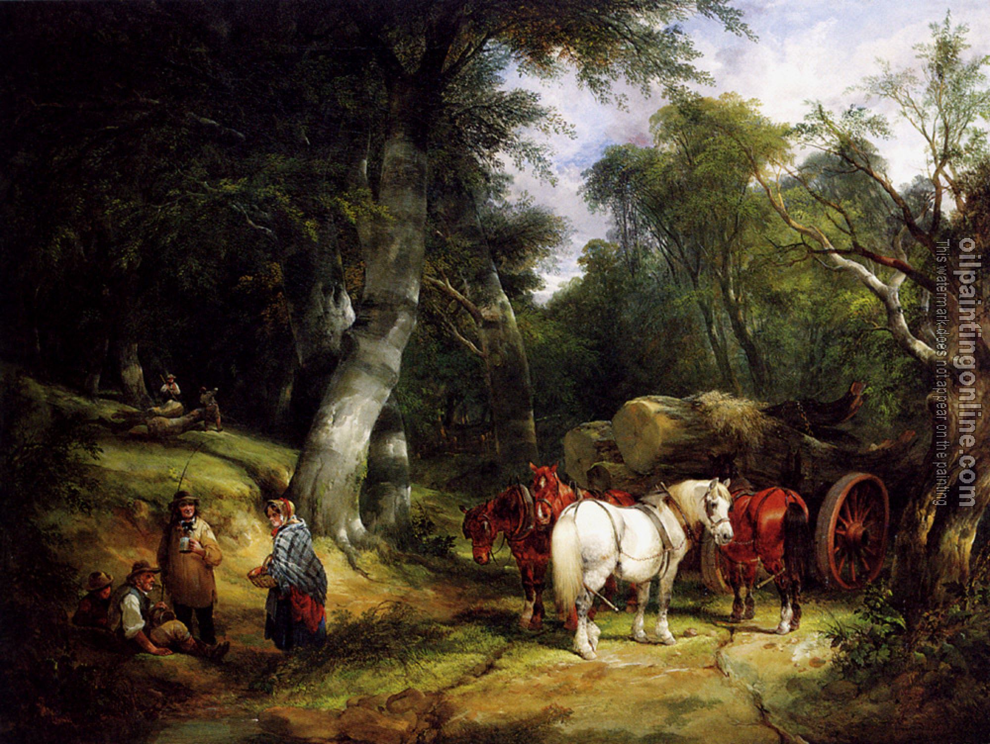 William Shayer, Snr - Carting Timber In The New Forest